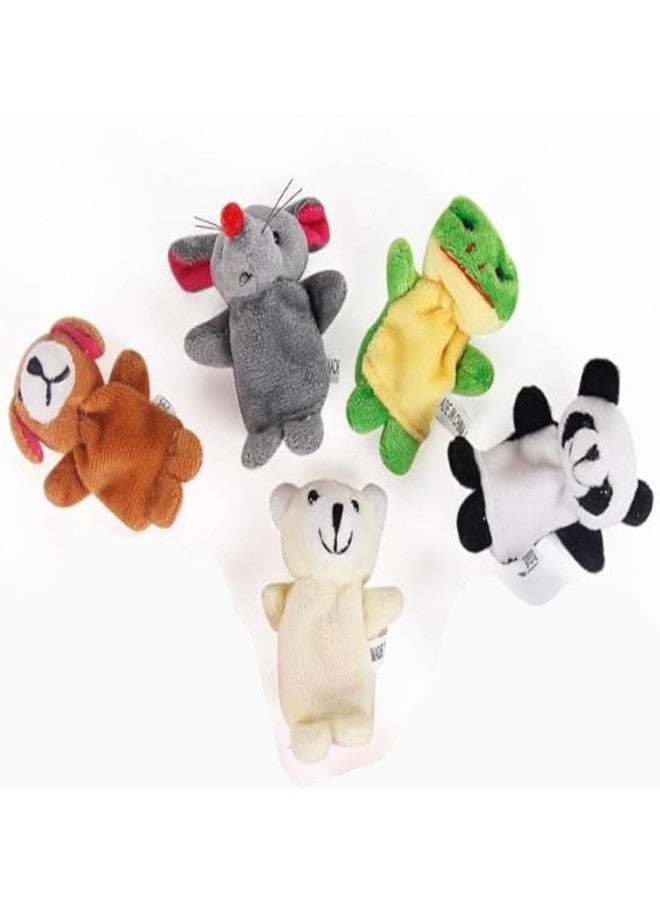 JAPSI Animal Finger Puppet for Kids | Hand Puppet Soft Toys for Kids | Soft Toy Assortment for Kids | Perfect for Imaginative Play and Early Learning | Different Animal Set of 5 Multicolor - Image 1